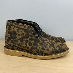 Clarks Women’s Size 9.0 M Desert Boot 2 Leopard Suede Brown Lace Up Boots NWOT